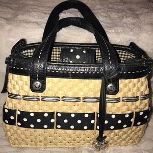 Brighton Straw with Polka dot ribbon Bag